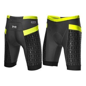 TYR Female Women's 8" Competitor Tri Short RECFO6A Black Lime, Size L
